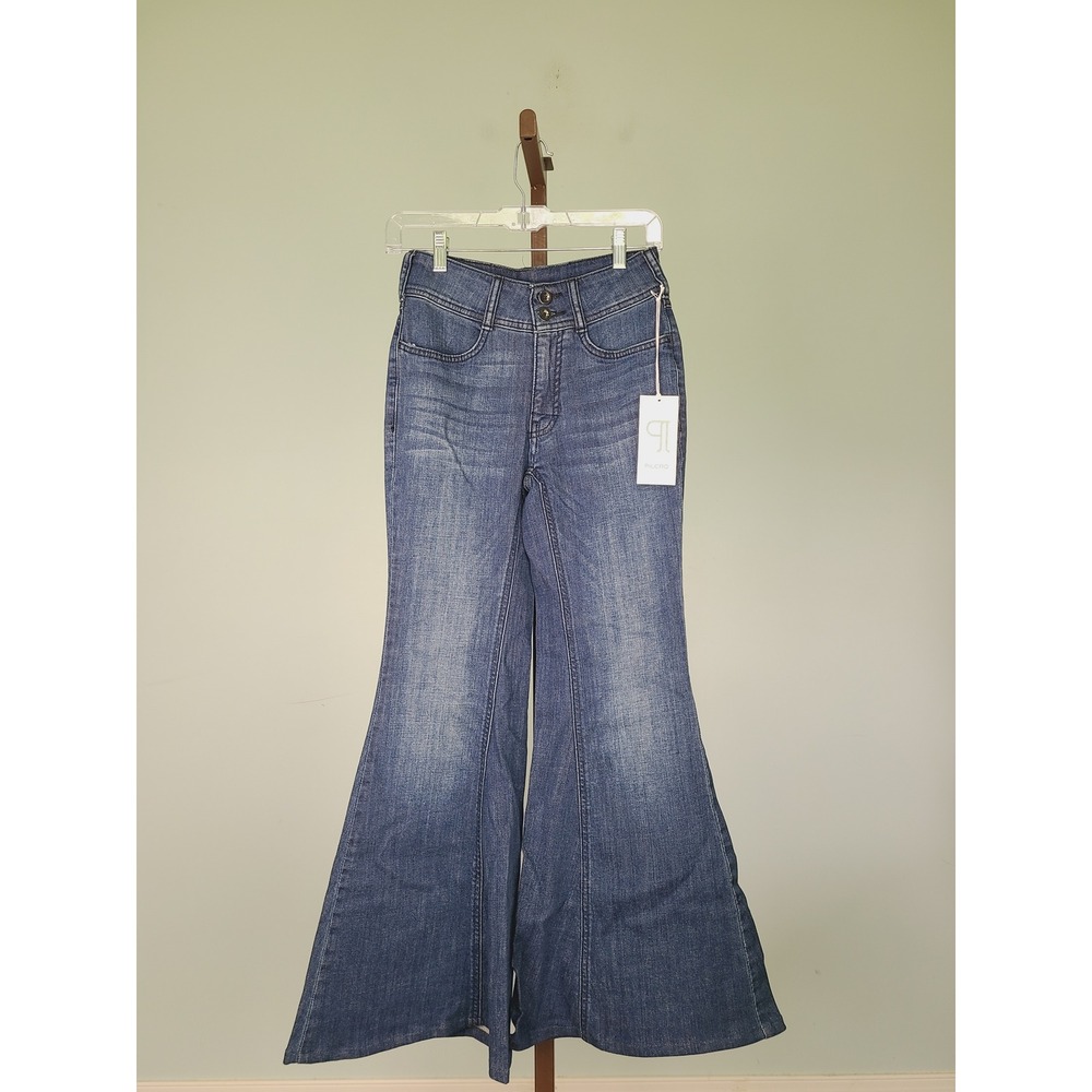 Pilcro Anthropologie Brigette High Rise Jeans Bell Bottom Button Fly Hippie NEW